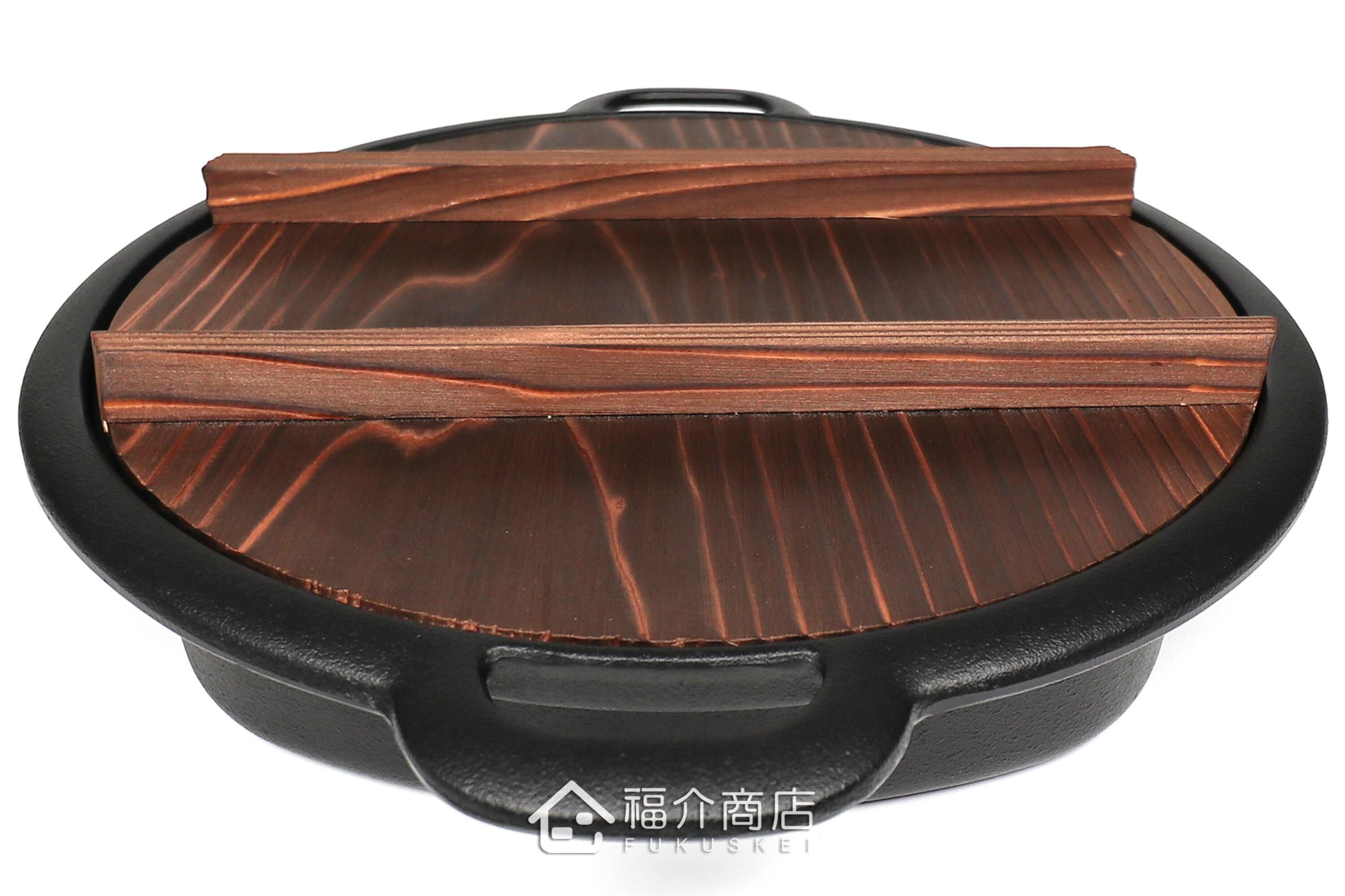 兼用煮壽喜燒或煎餃子的24cm黑色鑄鐵鍋