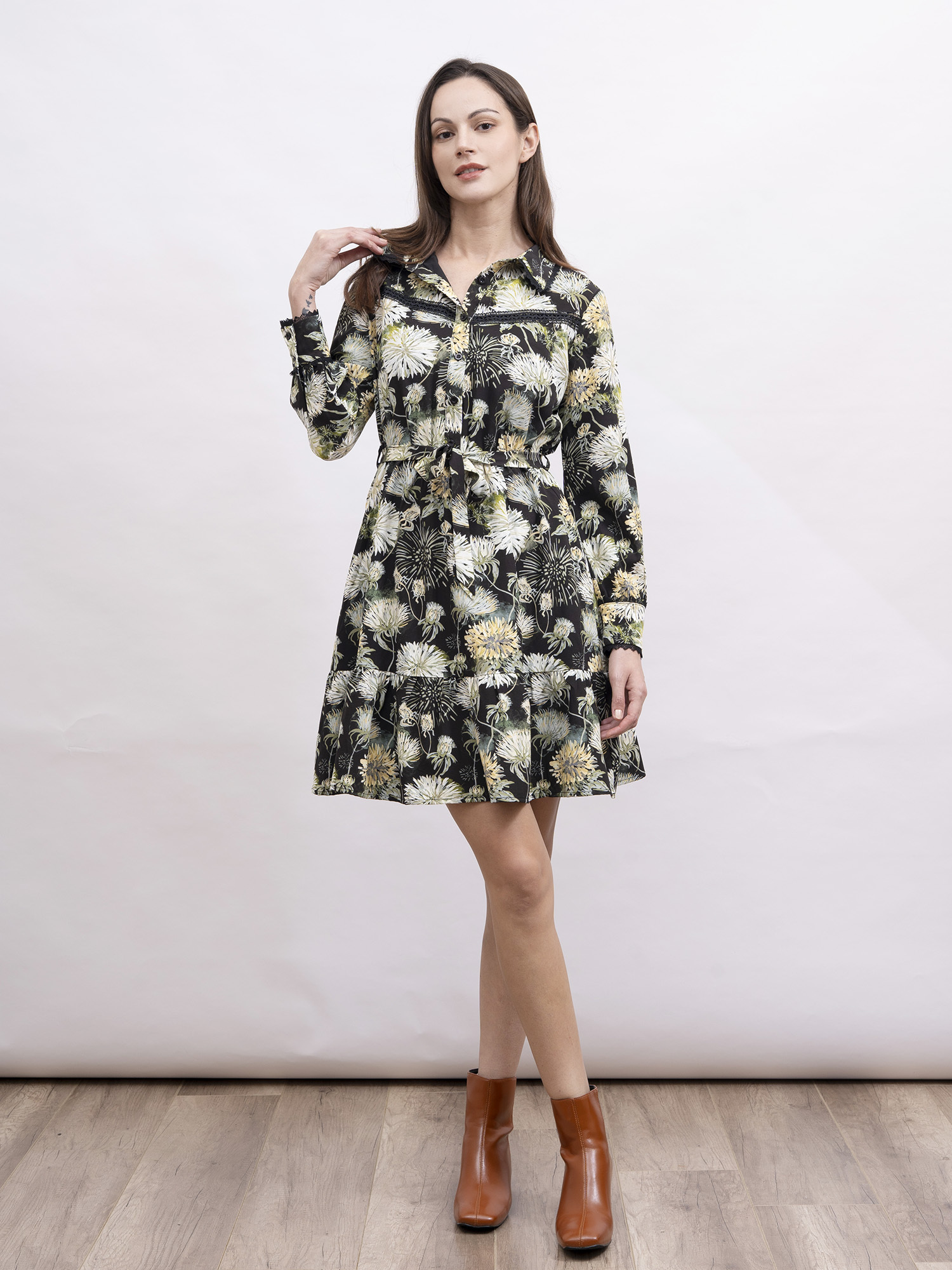 mi-tu 印花恤衫連身裙