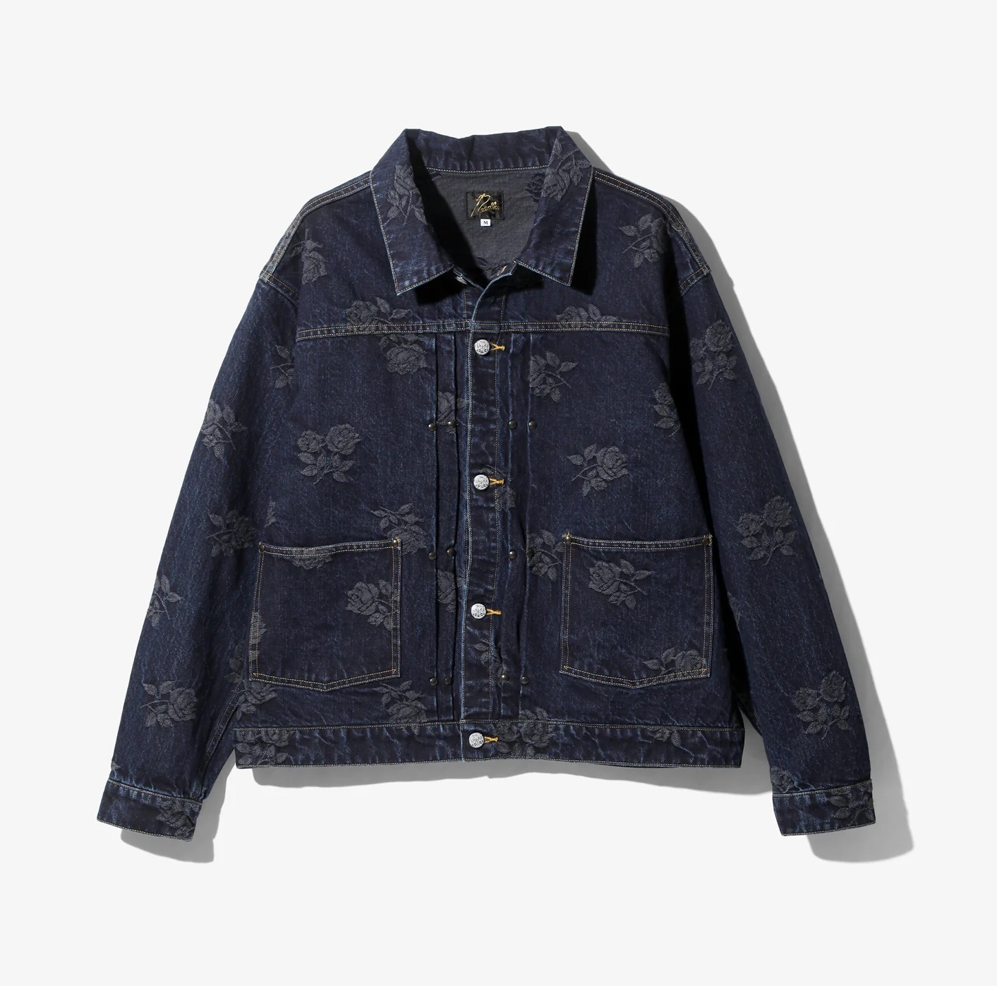 NEEDLES M.W. JEANS JACKET 13 OZ DENIM ROSE JACQUARD - PRE ORDER ITEM (預訂中)