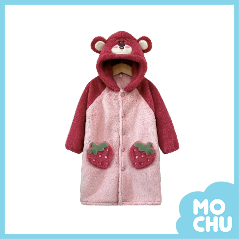 草莓熊北美絨加厚睡袍