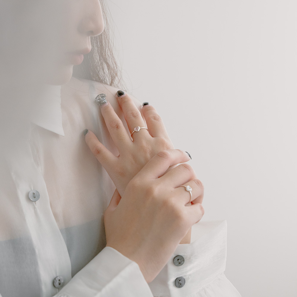 Silver Love Gemstone Ring-Sold in Two Colors【07060241】in stock+pre-order