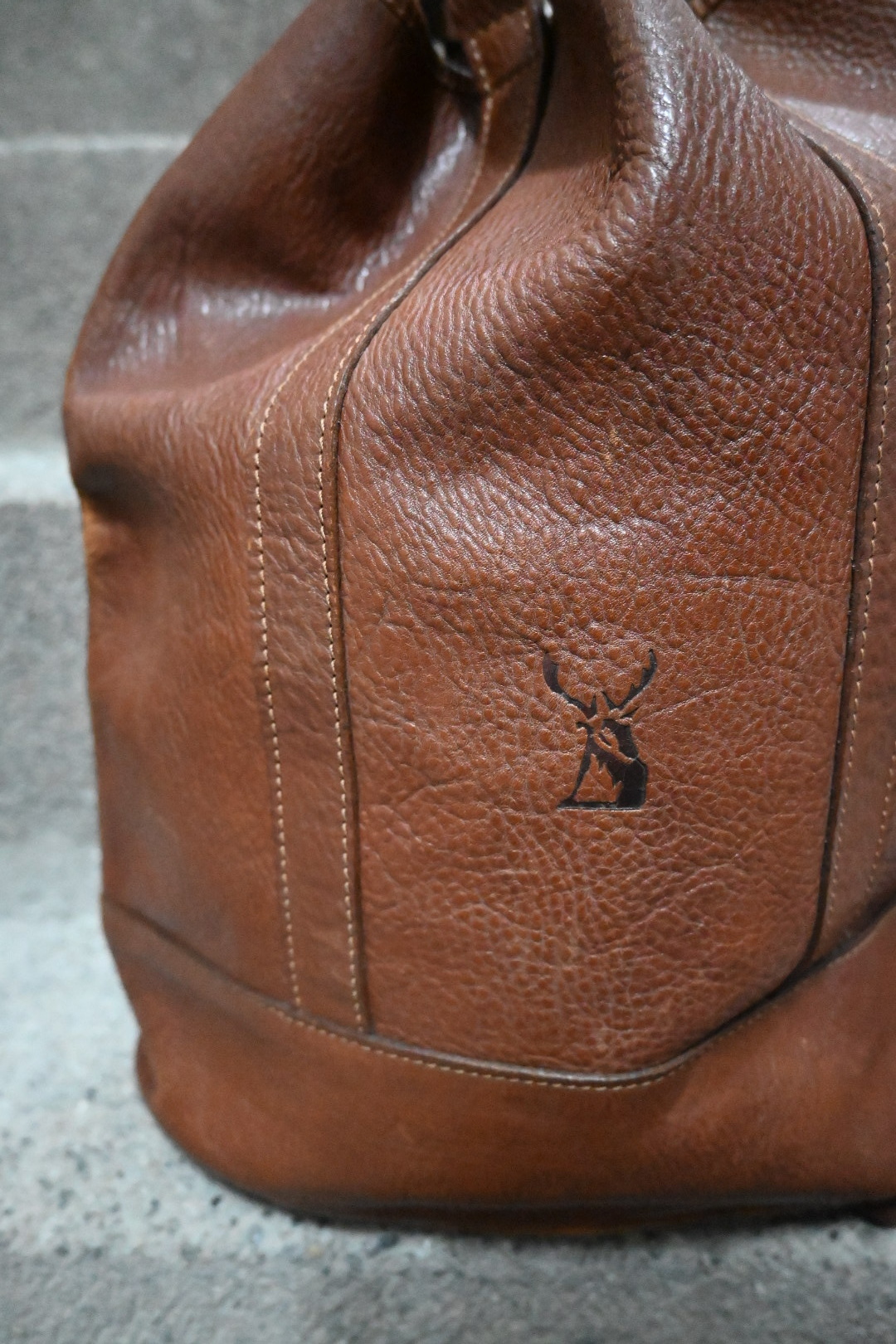 80s CERVO Leather Shoulder Duffel Bag Made in Italy