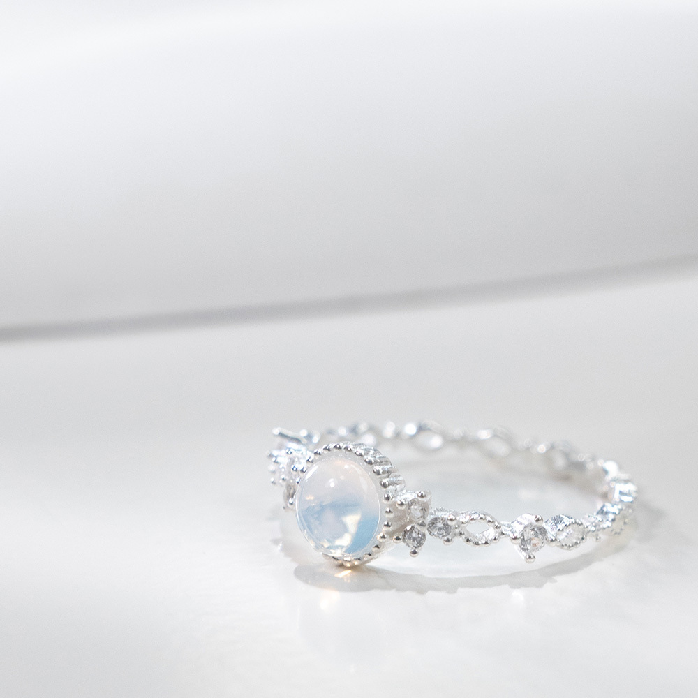 Silver translucent diamond ring【07060240】in stock+pre-order