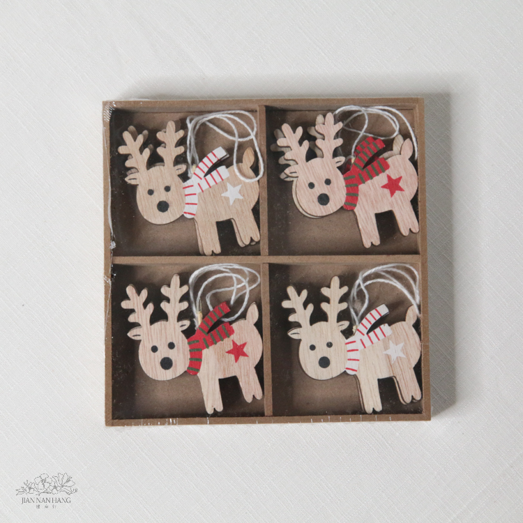 裝飾 木製HF-19A517鹿 8片套盒