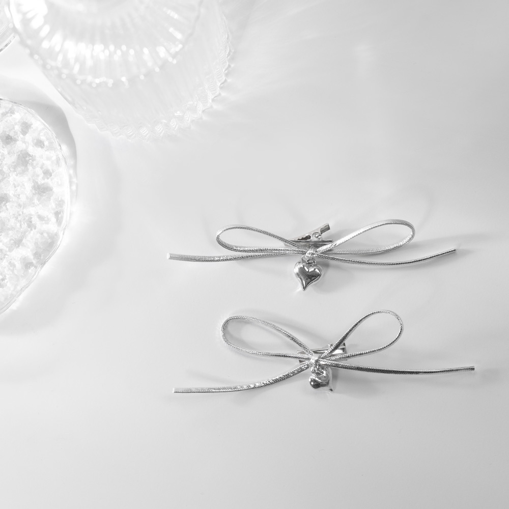 Love pendant style bow hair clip【07090388】in stock+pre-order