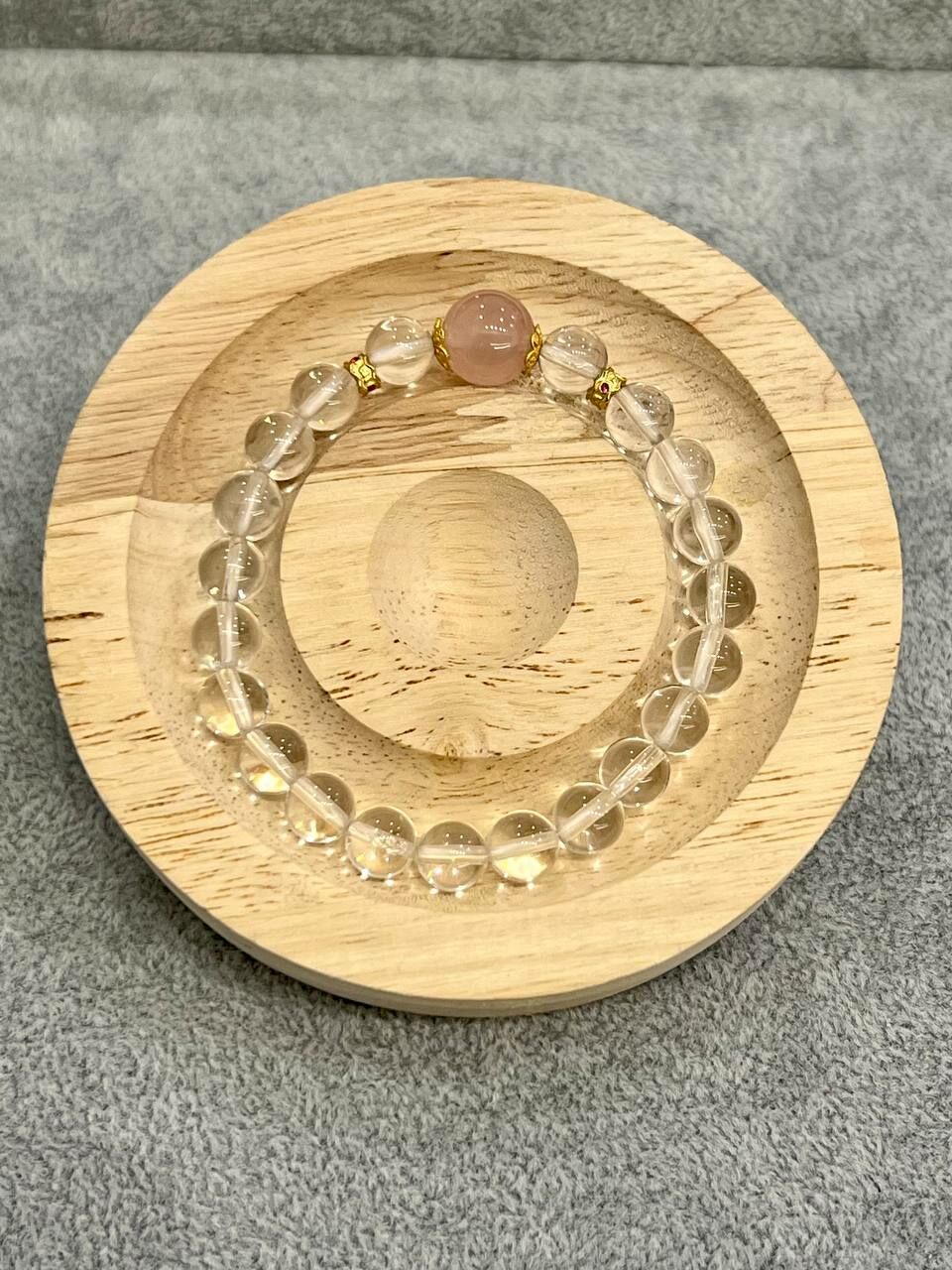 [S] GEMZ & CO MXJ ROSE QUARTZ/CLEAR QUARTZ WITH GOLD ACC BLT, Y293 (Y293)