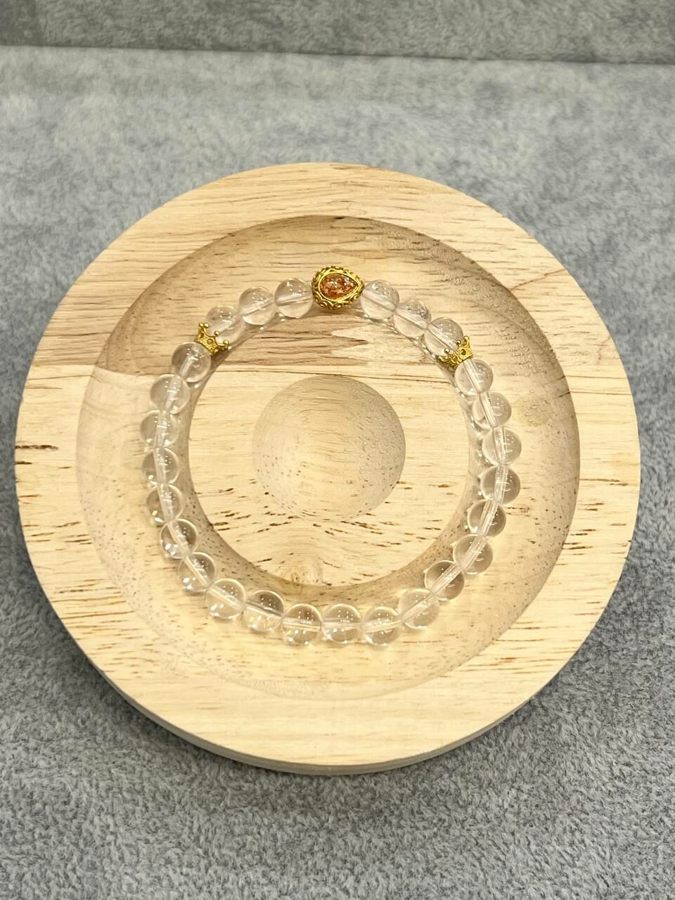 [S] GEMZ & CO MXJ CLEAR QUARTZ WITH PINK TEARDROP GOLD ACC BLT, Y294 (Y294)