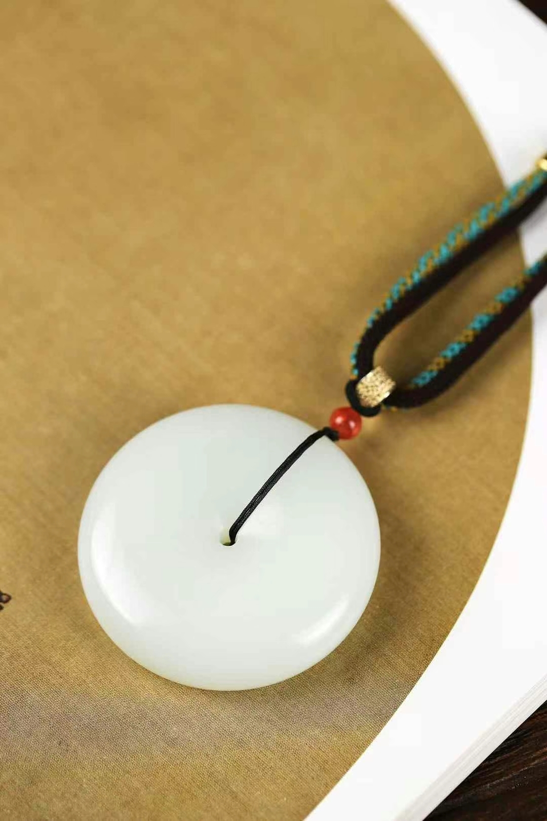 和田玉白玉平安扣 (50mm直徑),天然和田玉軟玉