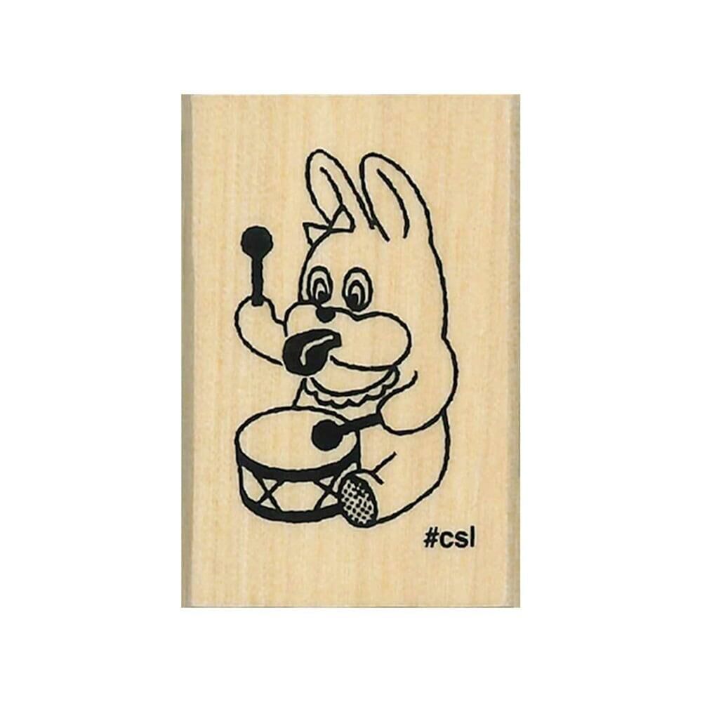 日本 KODOMO I Love Stamp 木印章 - 打鼓的兔子 1533-059