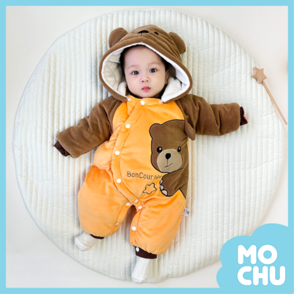 邦尼熊法蘭絨加厚連身衣(可拆帽)