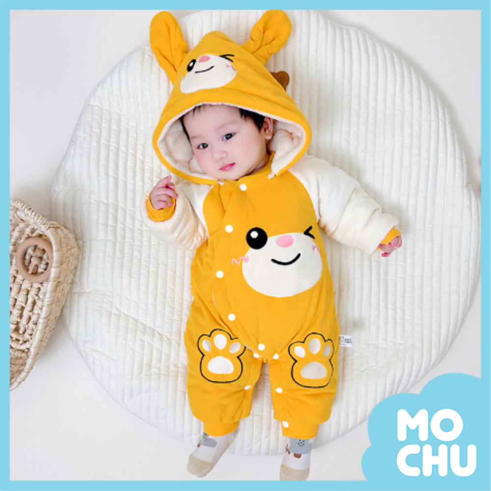 爪爪兔法蘭絨加厚連身衣(可拆帽)