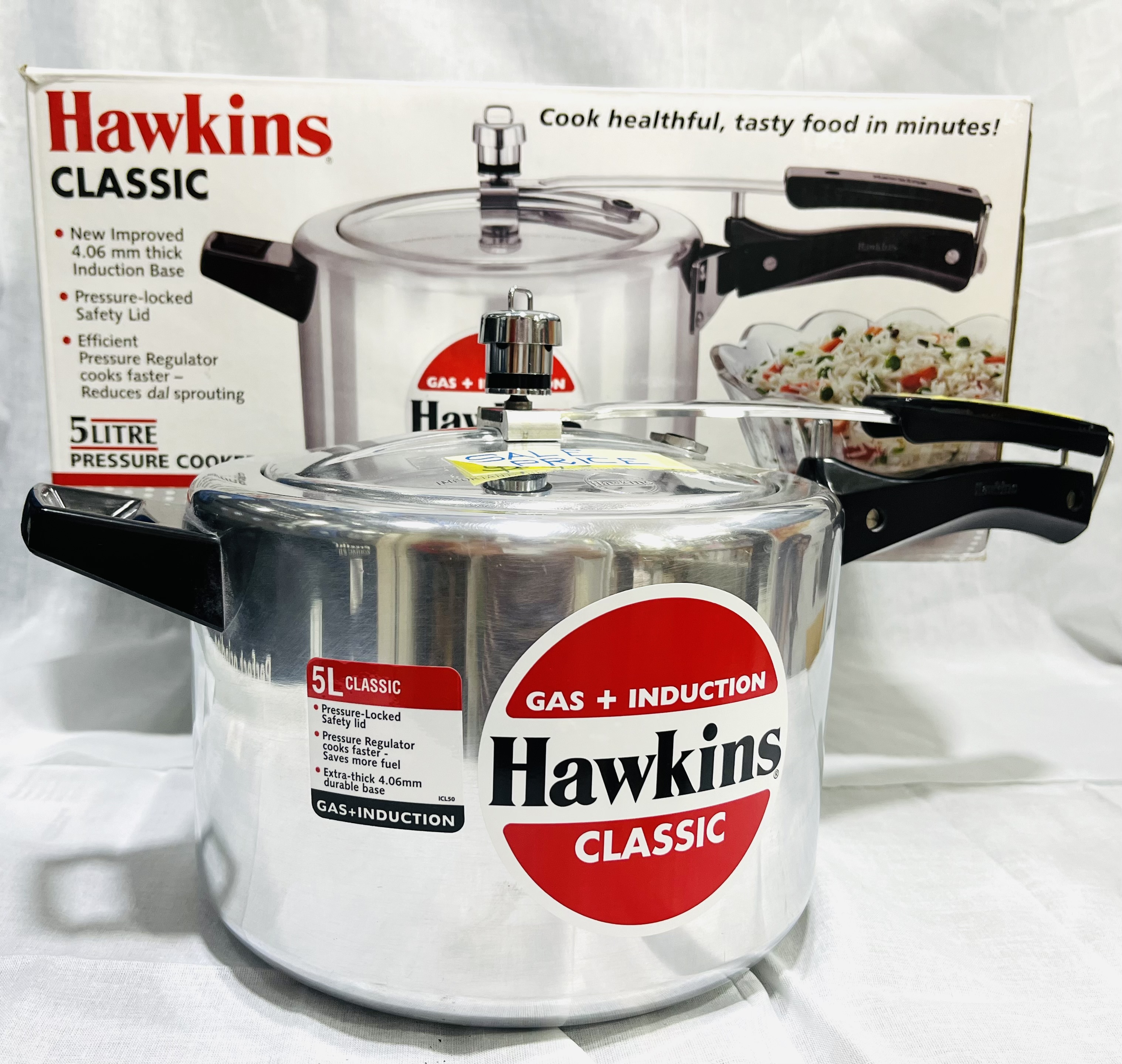 Hawkins Classic Hawkins Heavy Base Pressure Cooker Litre HAWKINS Pressure  Cooker 5L CL50 Quincaillerie A1's Online