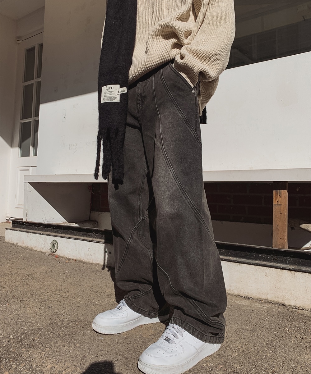 扭紋設計牛仔褲