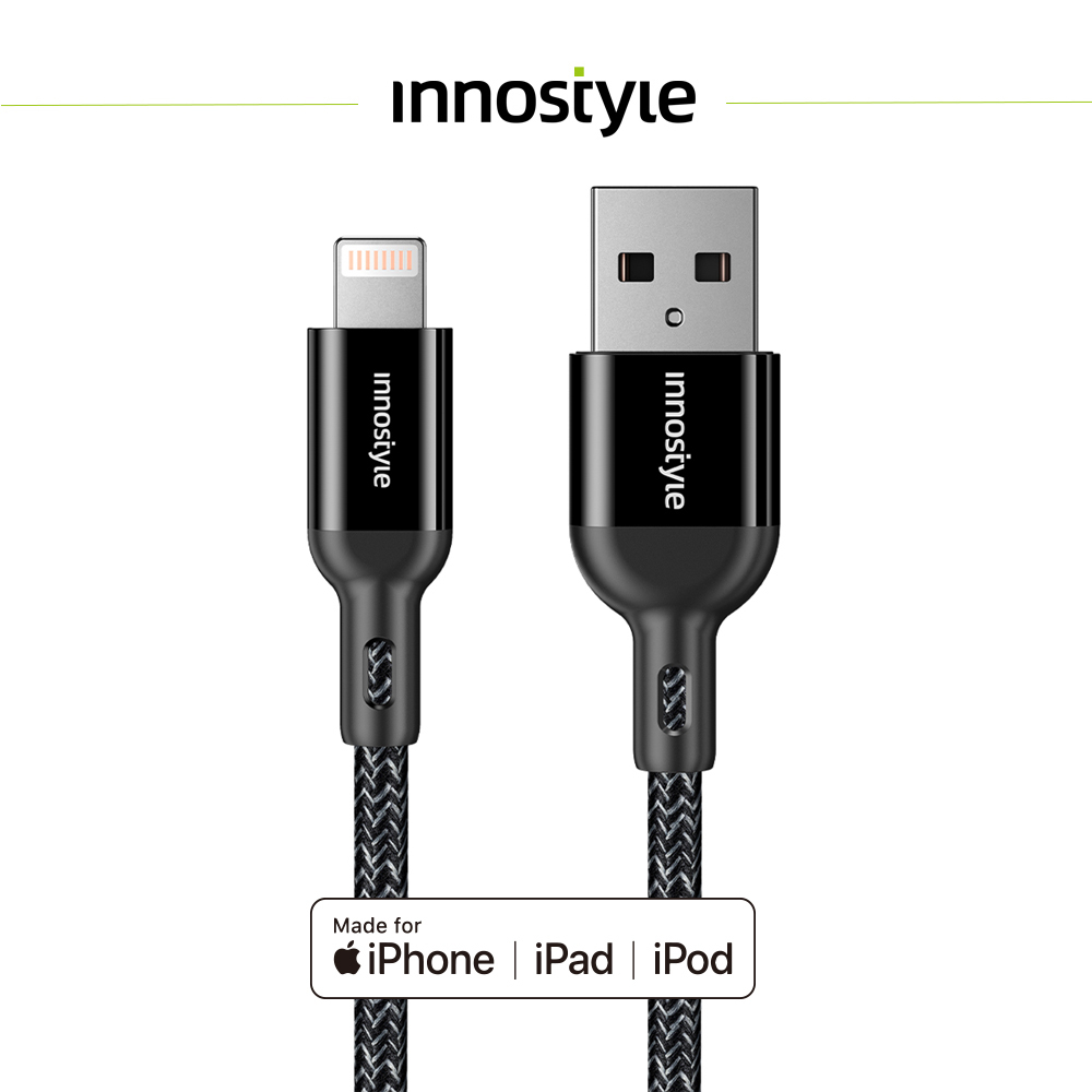 innostyle PowerFlex 蘋果MFi認證 USB-A TO Lightning充電傳輸快充線 凱夫拉 1.5M