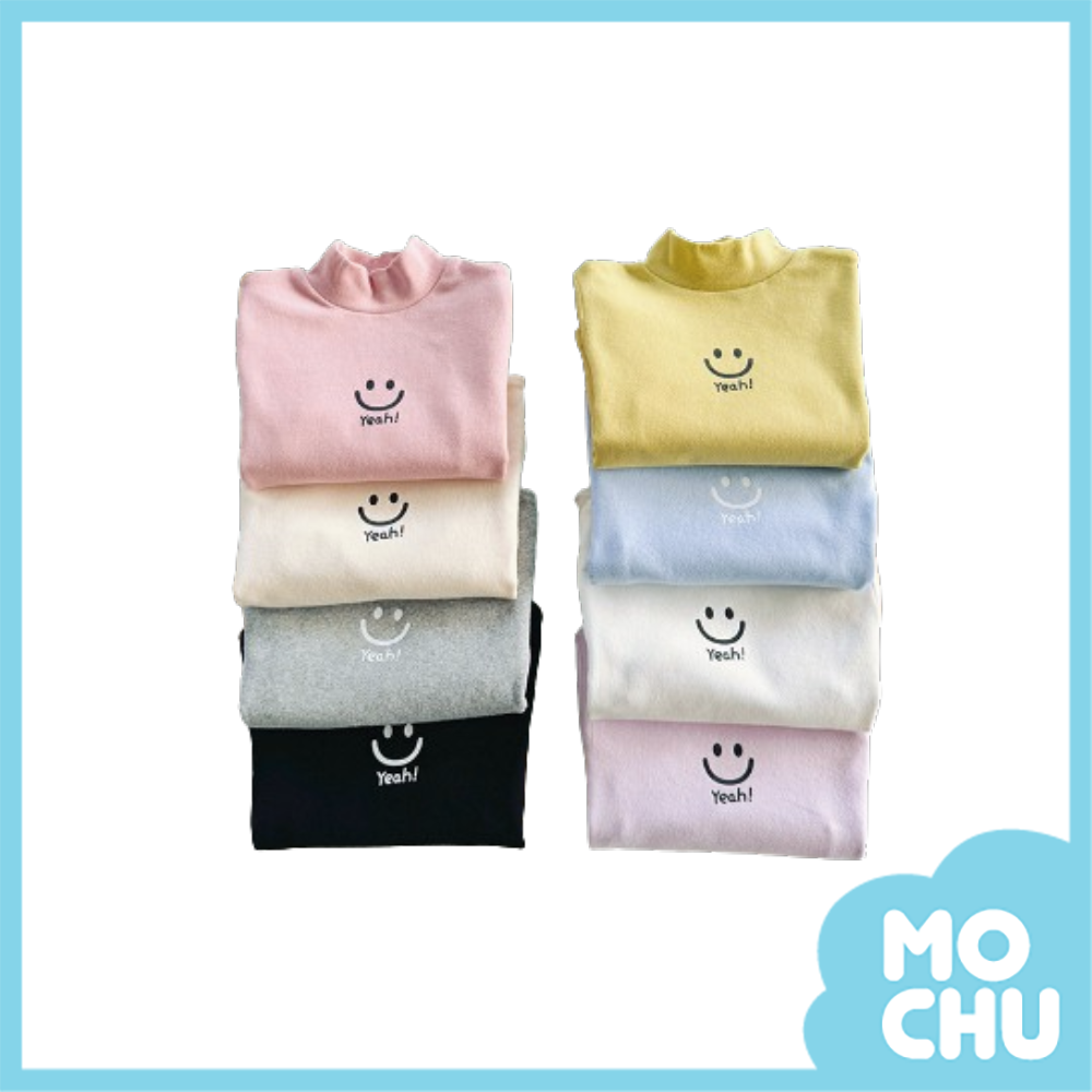(90.120碼現貨)yeah笑臉內搭高領上衣