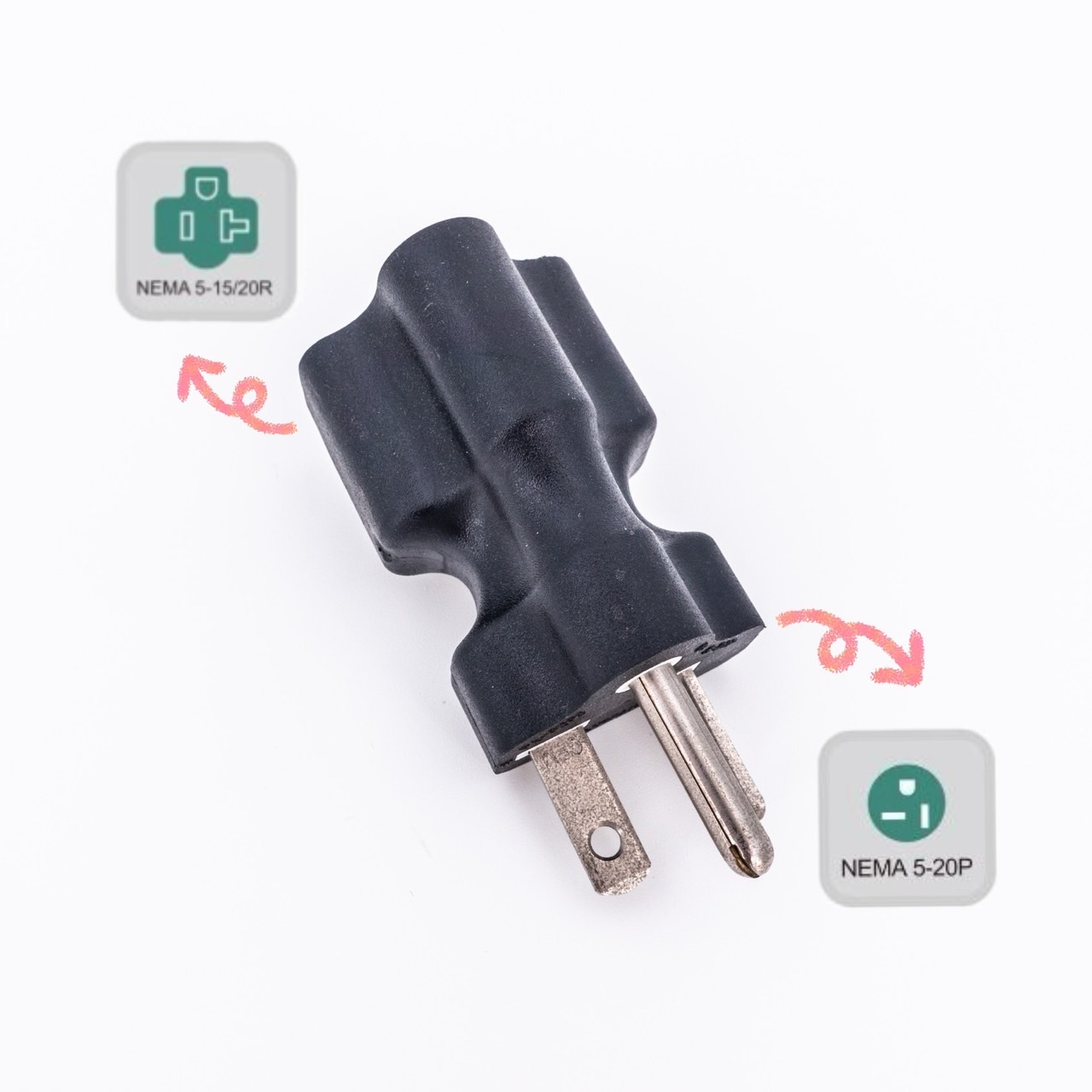 Nema 5-20P to Nema 5-15R 美標電源轉換插頭 5-20R 三孔 母座 轉換器 5-15R 轉接頭