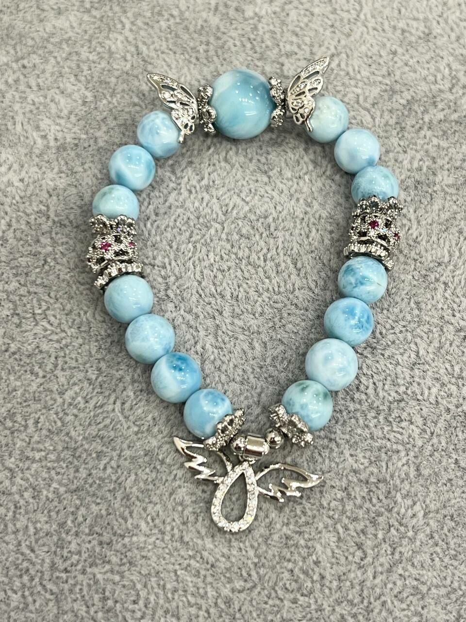 [S] GEMZ & CO MXJ LARIMAR WITH SILVER ANGEL WINGS ACC BLT, Y307 (Y307)