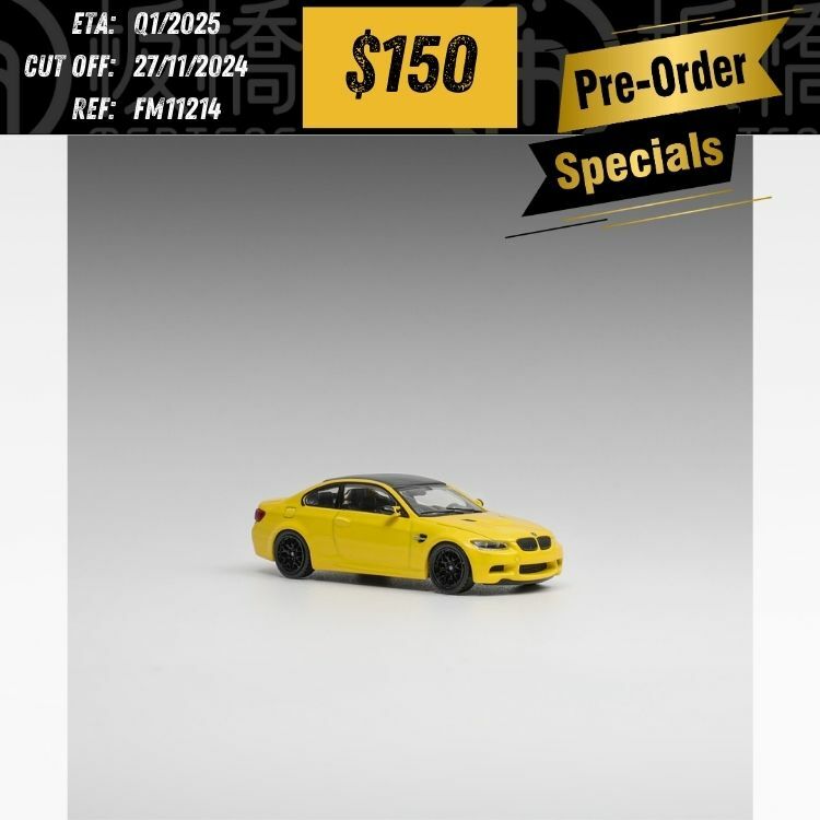 PO-$150 * FINE MODEL * 1:64 BMW M3 E92 YELLOW [OD21/11]