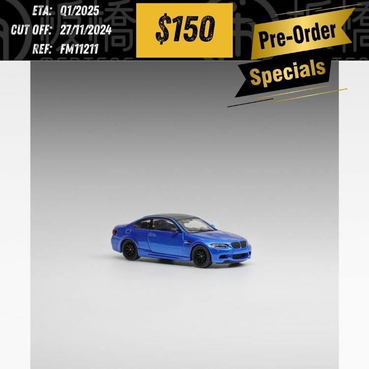 PO-$150 * FINE MODEL * 1:64 BMW M3 E92 METALLIC BLUE [OD21/11]
