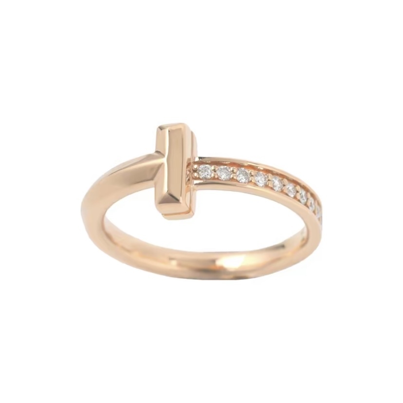 TIFFANY & CO. Tiffany T:T1 戒指 玫瑰金鑲鑽石