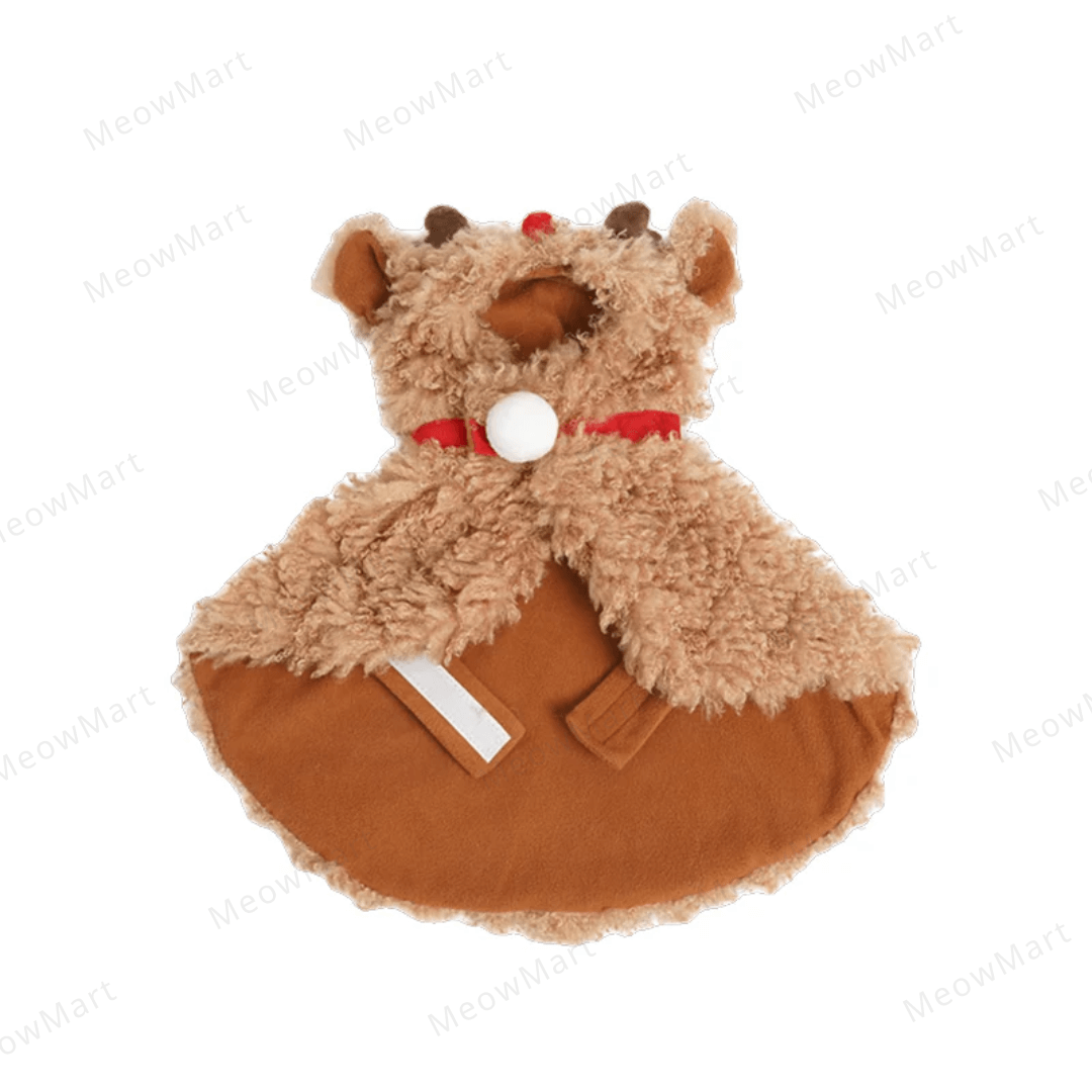 毛茸茸麋鹿貓披風貓斗篷