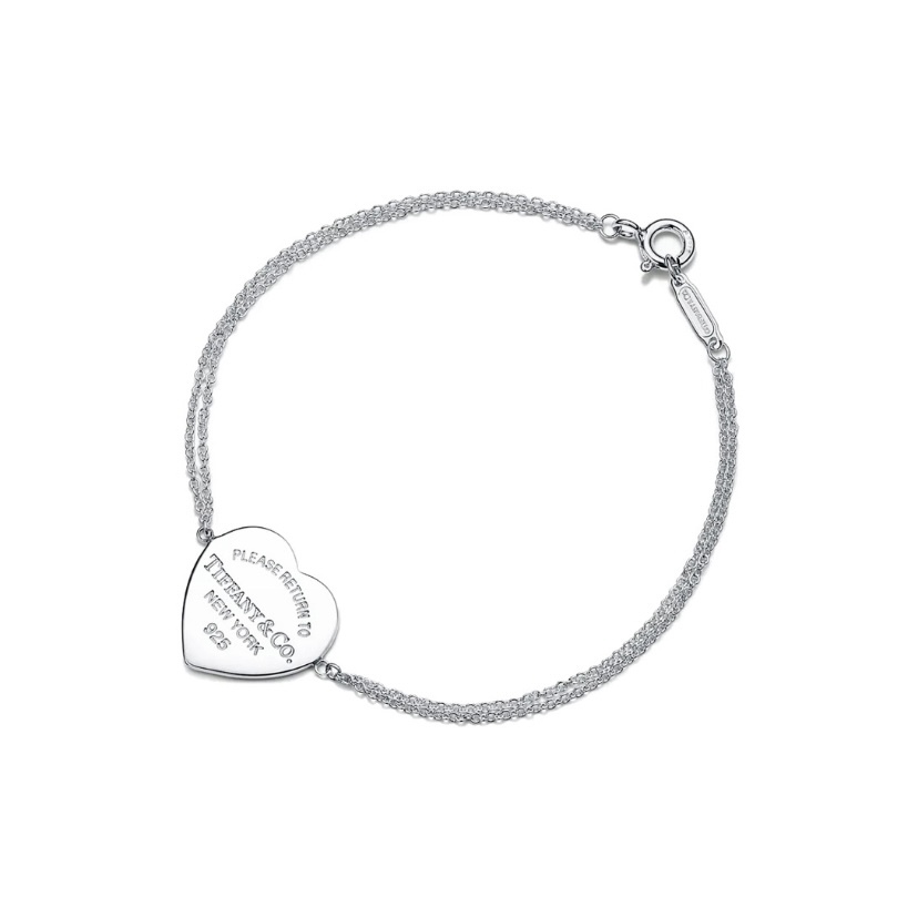 TIFFANY & CO. Return to Tiffany™:心形吊飾雙鏈式小型純銀 手鏈