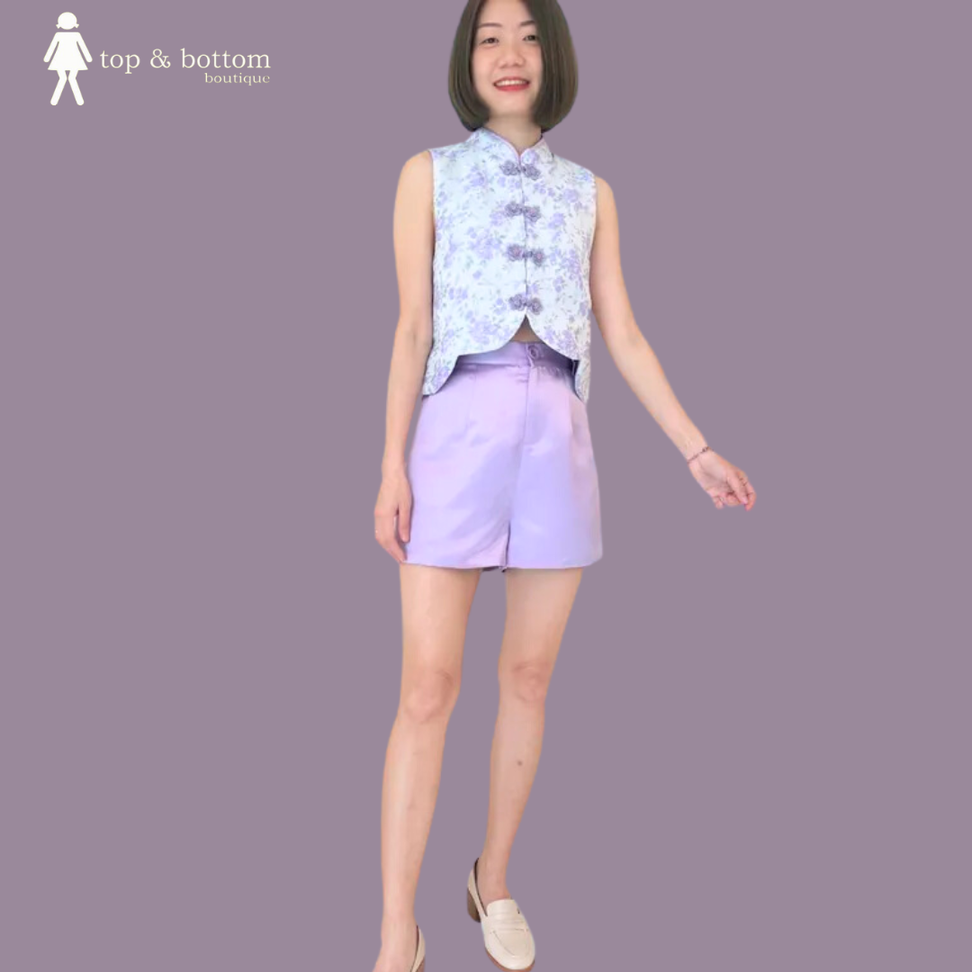 SOLID SATIN HIGH WAISTED SHORTS