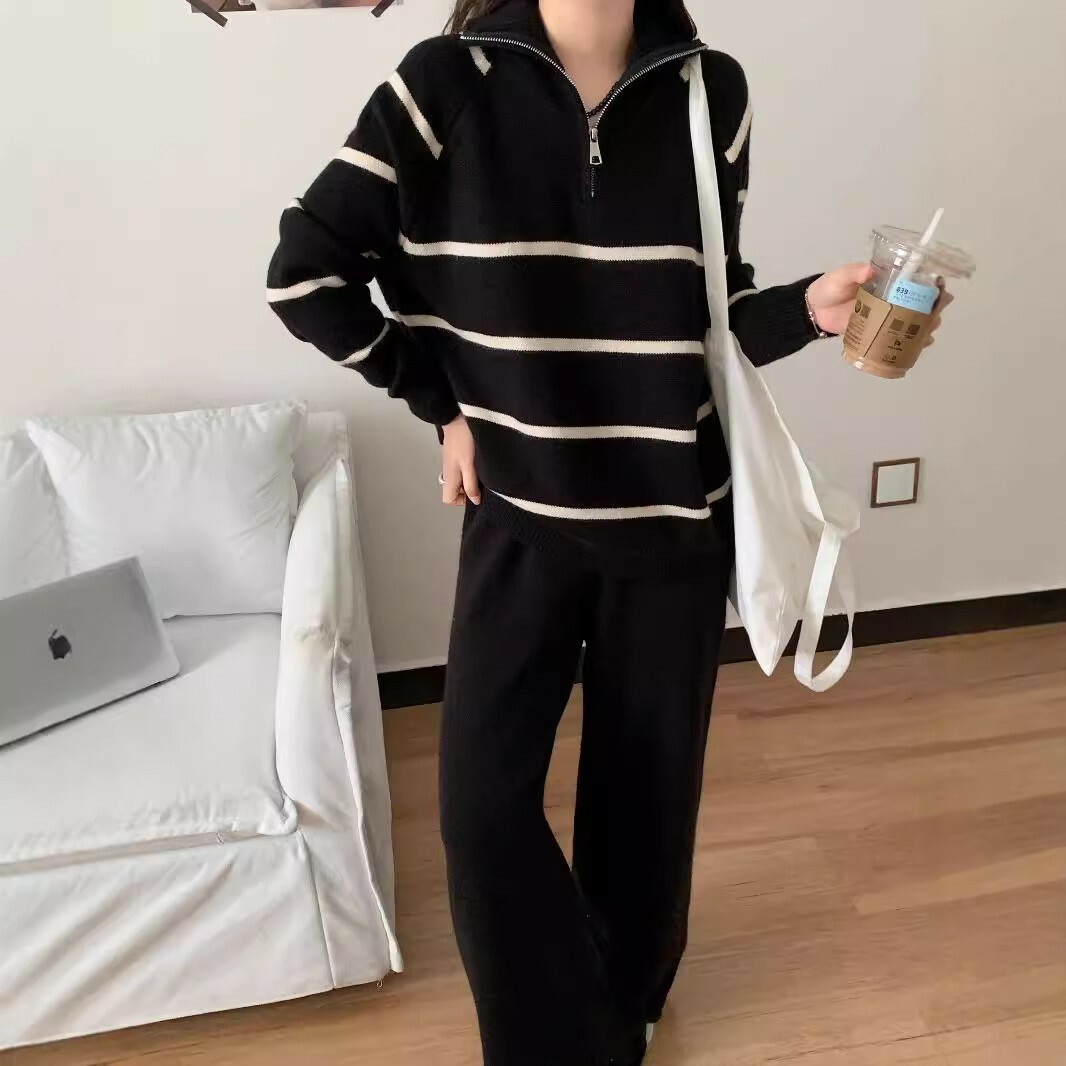 正韓ᴷᴼᴿᴱᴬ 🇰🇷慵懶隨性條紋套裝(三色)