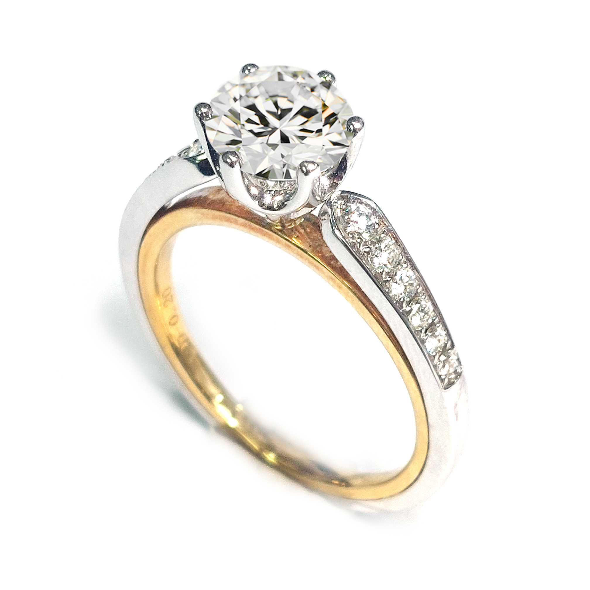 18K 黃金/白金天然鑽石戒指托(RS22HA1269A)