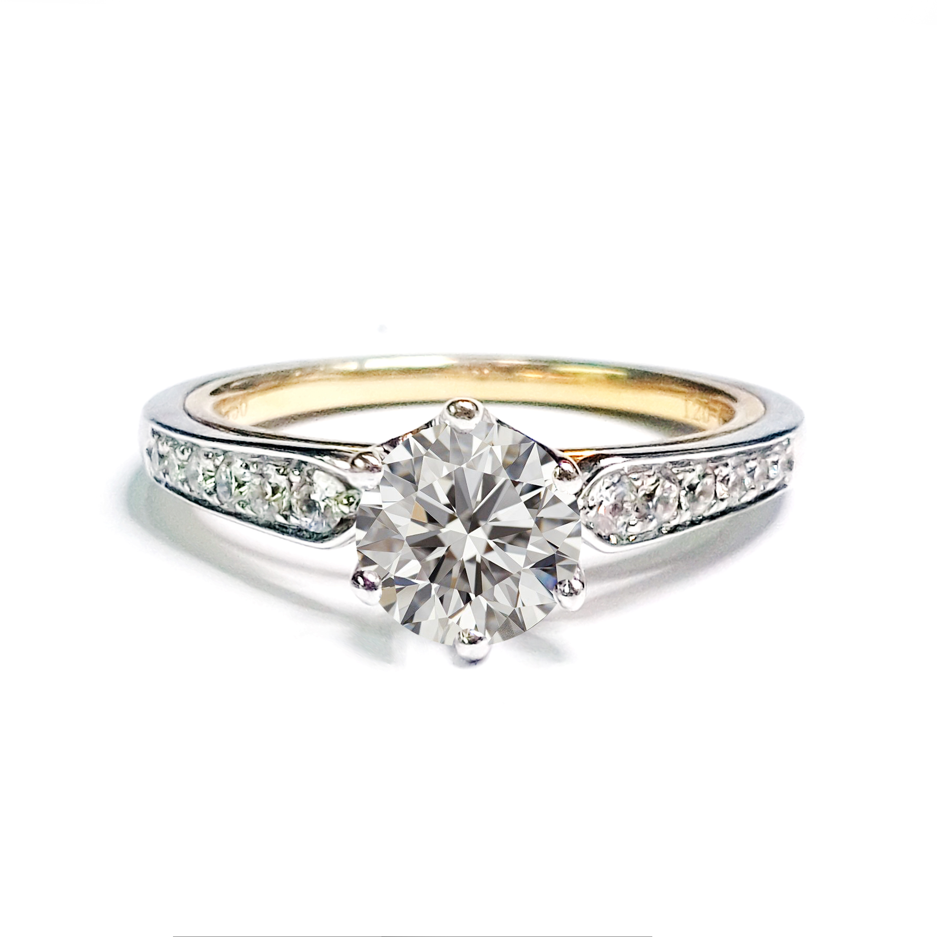 18K 黃金/白金天然鑽石戒指托(RS22HA1269A)