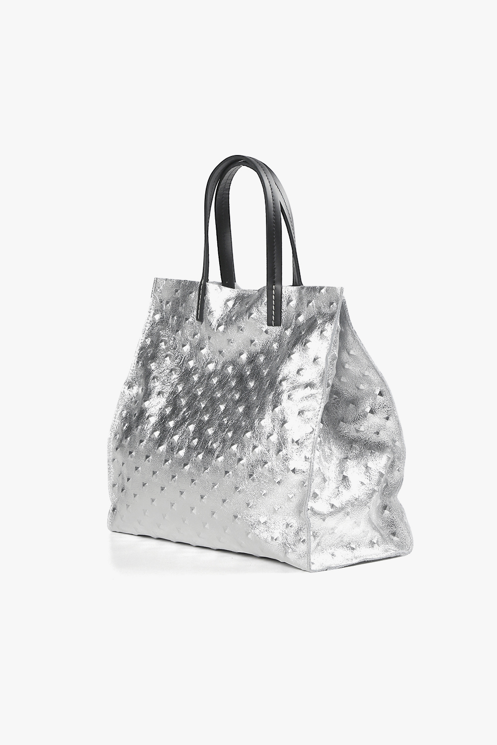 Pebble 立體壓紋托特包 銀色