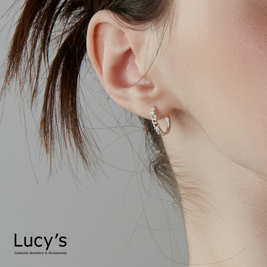 925純銀 光之鎖鏈 易扣耳環 (118825)