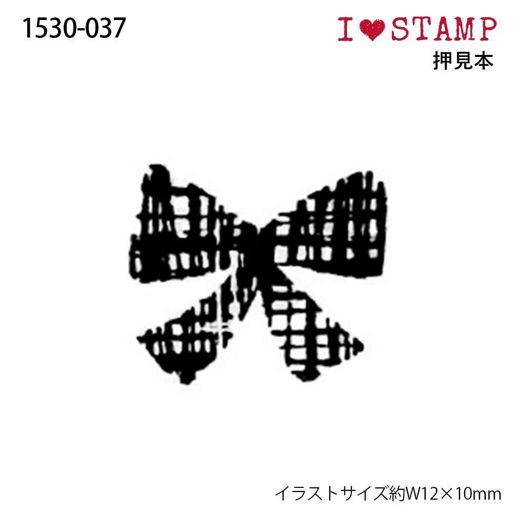 日本 KODOMO I Love Stamp 木印章 -格紋蝴蝶結 1530-037