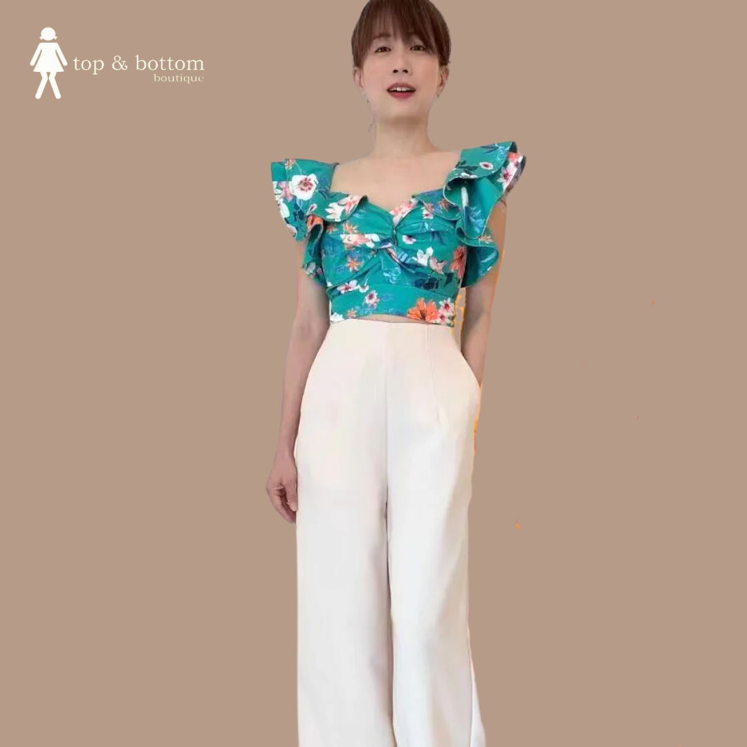RUFFLED FLORAL CROP TOP