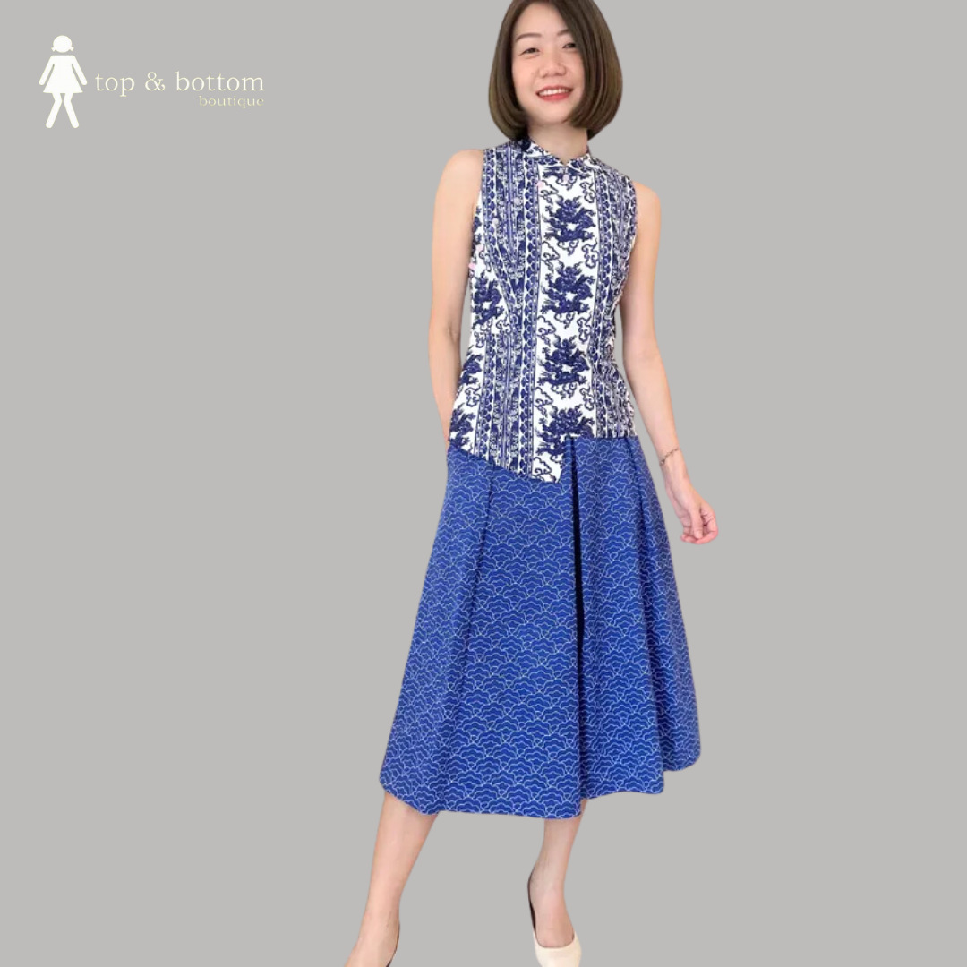 SOLID CHINESE FLORAL CHEONGSAM TOP