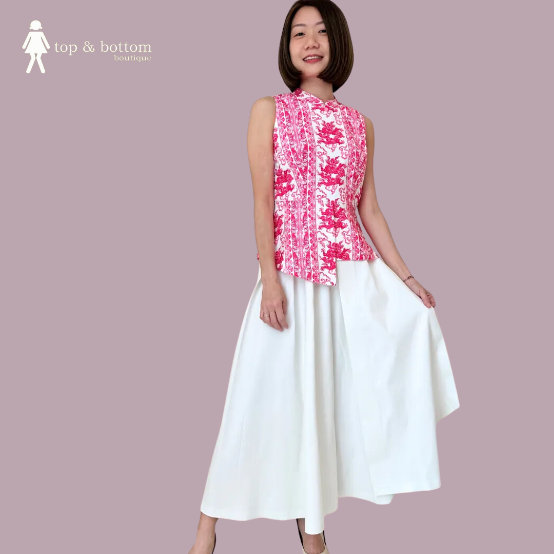 SOLID CHINESE FLORAL CHEONGSAM TOP