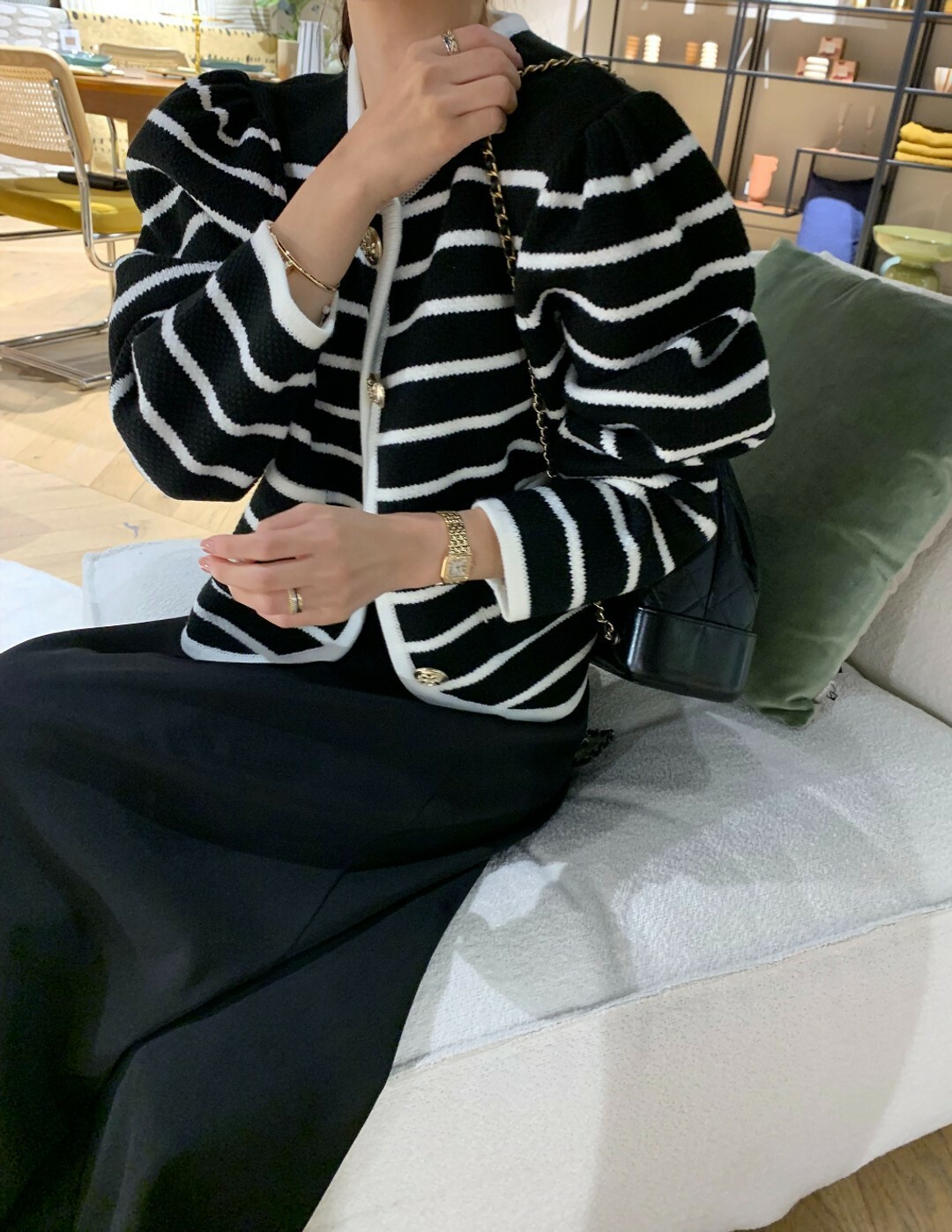 法式休閒 線條挺版針織小外套