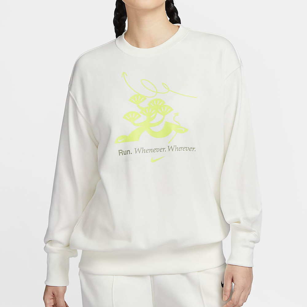 Nike PHNX FLC OS Crew GCEL 女款 米白色 休閒 毛圈布 大學T 長袖 HQ4737-133