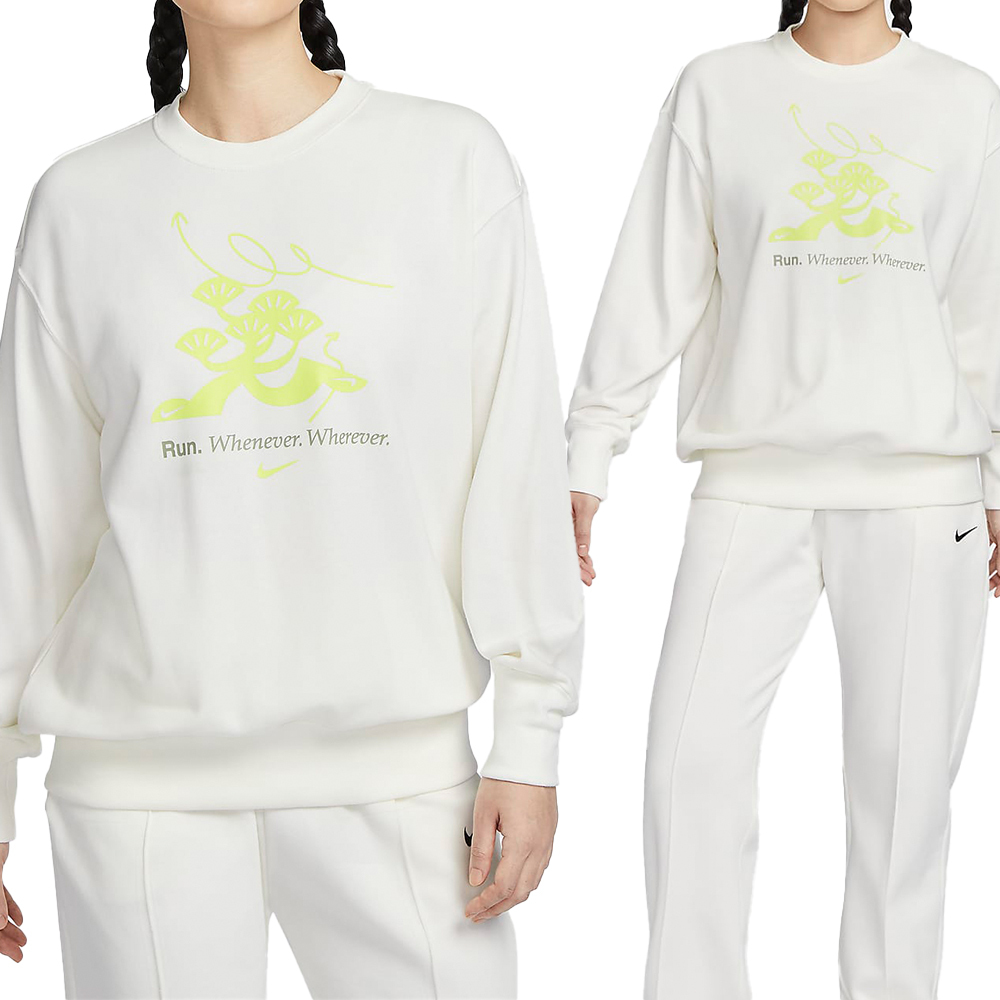 Nike PHNX FLC OS Crew GCEL 女款 米白色 休閒 毛圈布 大學T 長袖 HQ4737-133