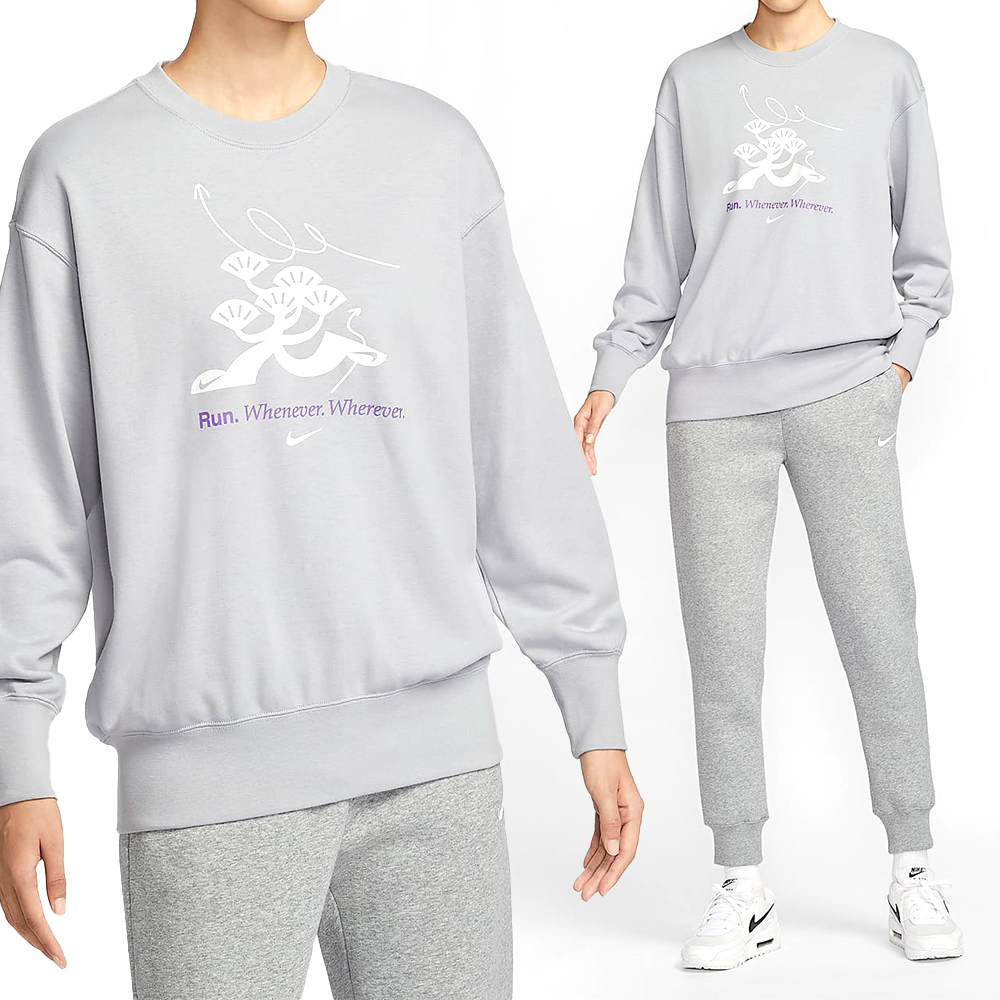 Nike PHNX FLC OS Crew GCEL 女款 灰色 運動 休閒 毛圈布 大學T 長袖 HQ4737-012