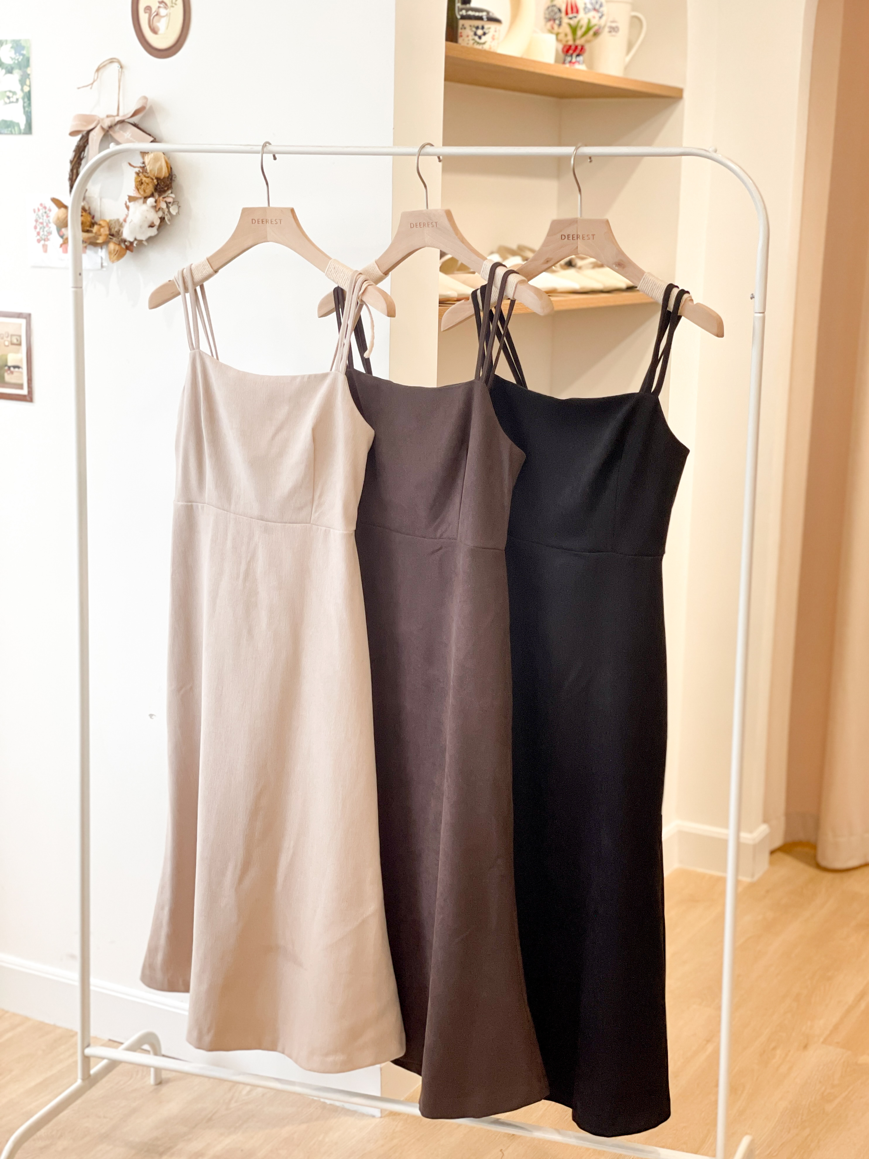 OP610 Freya Double Straps Velvety Dress