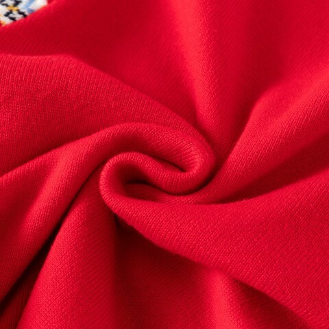 可愛小鹿聖誕針織衣-紅色材質