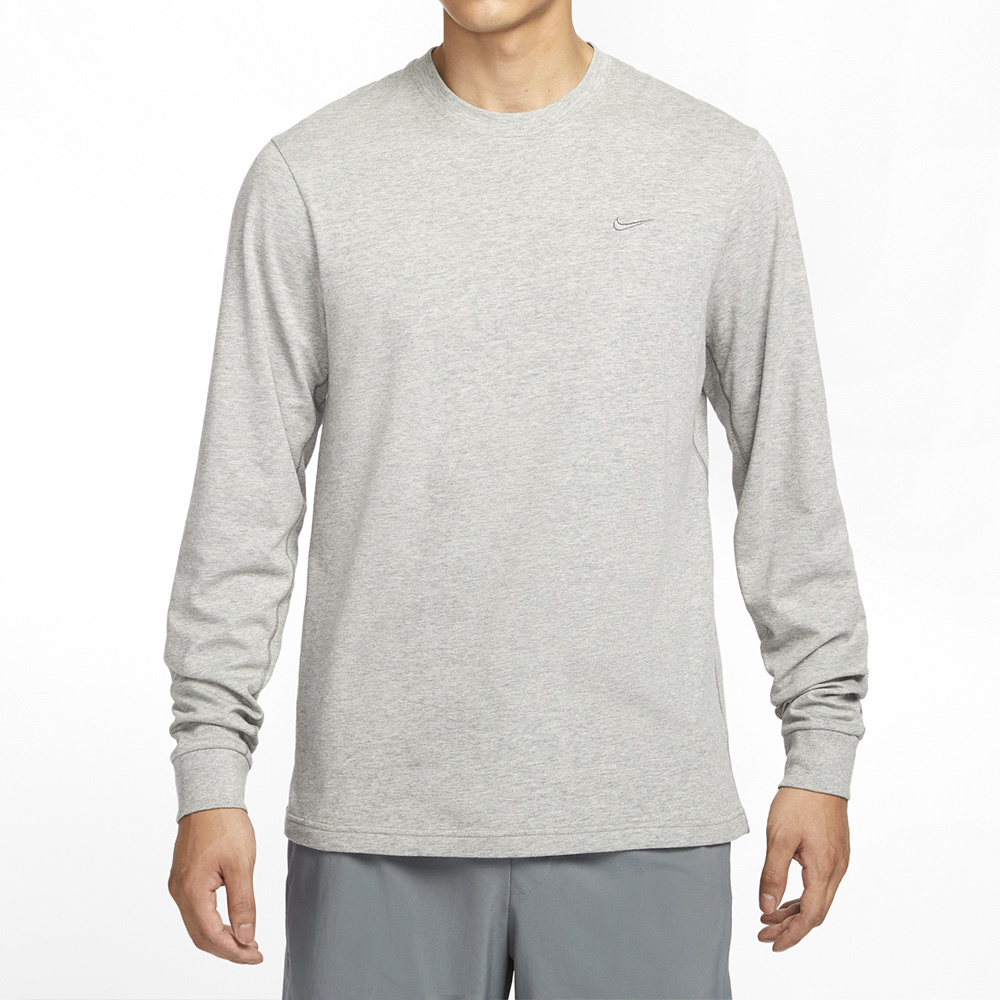 Nike Primary LS Top 男款 灰色 上衣 基本款 刺繡 圓領 排汗 運動 長袖 FB8586-063