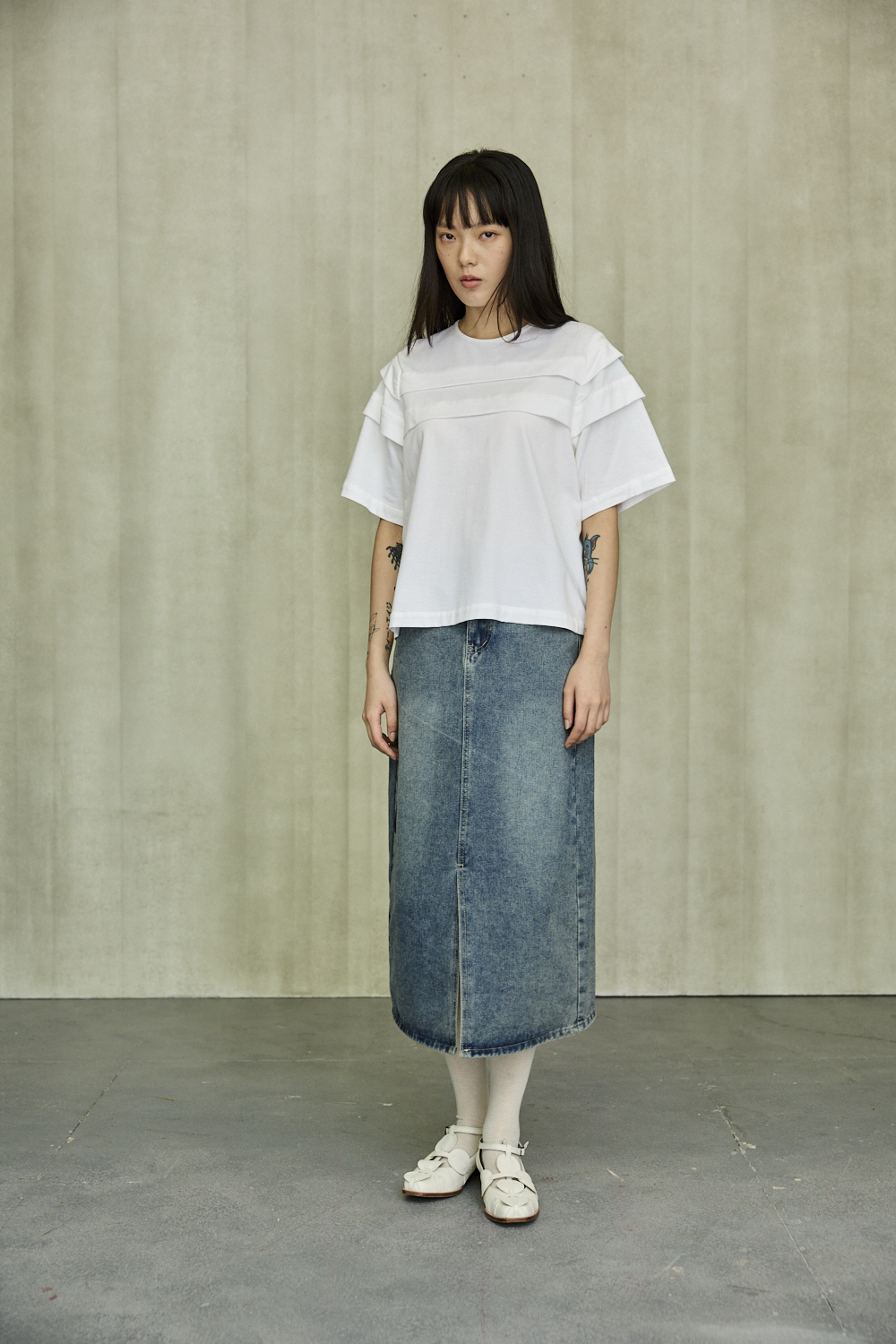 基礎中長牛仔裙