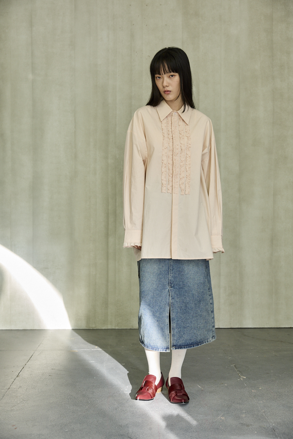 基礎中長牛仔裙