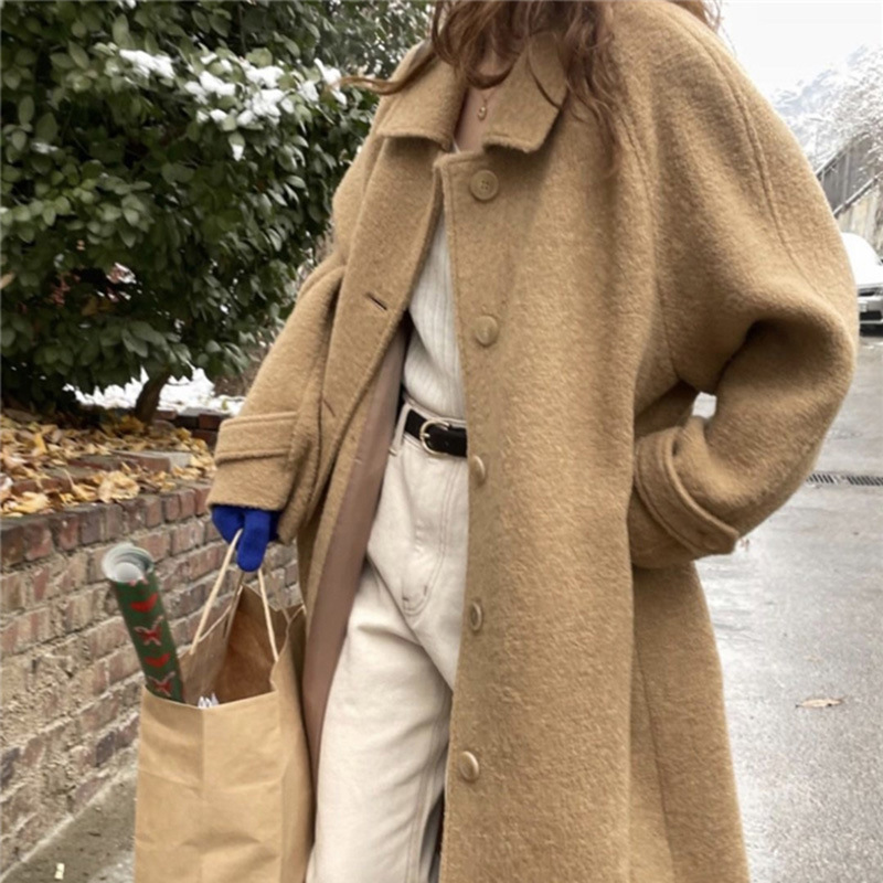 ᴷᴼᴿᴱᴬ 🇰🇷簡約優雅羊毛大衣(兩色)