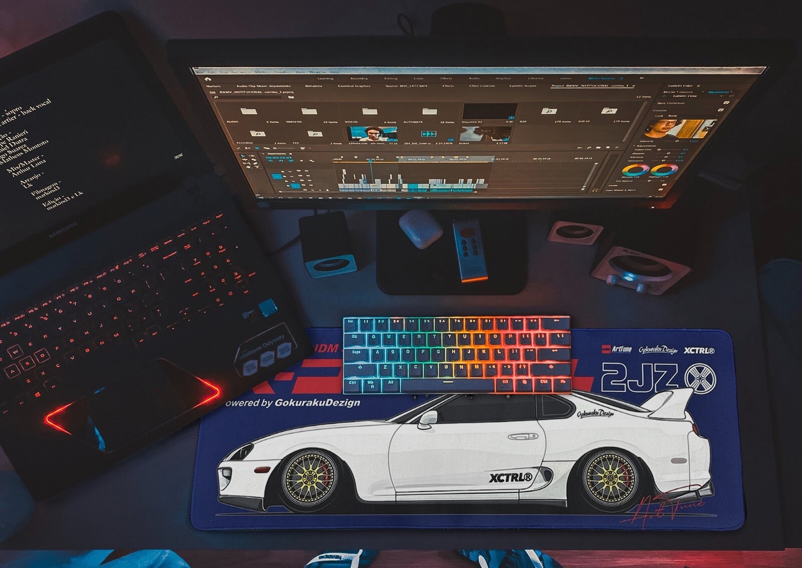 XCTRL JDM極楽2JZ滑鼠桌墊