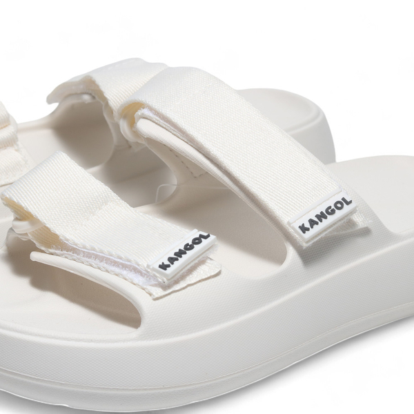 KANGOL 涼拖鞋 全白 魔鬼氈 厚底拖鞋 中性 6455162100