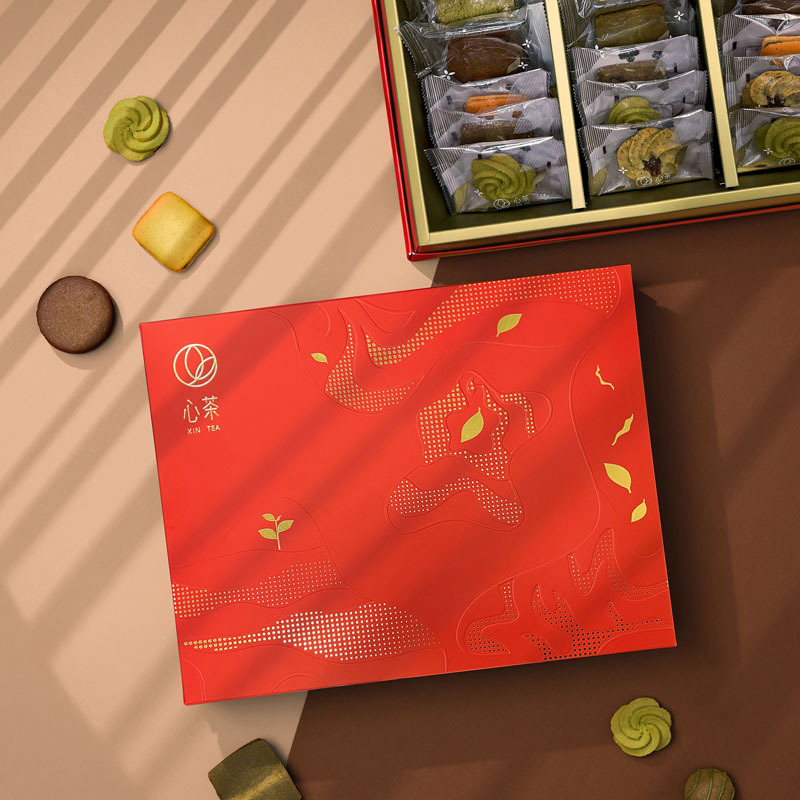 【 瑞樂茶芳 】典藏燙金禮盒- 餅乾Ｘ茶包 18入
