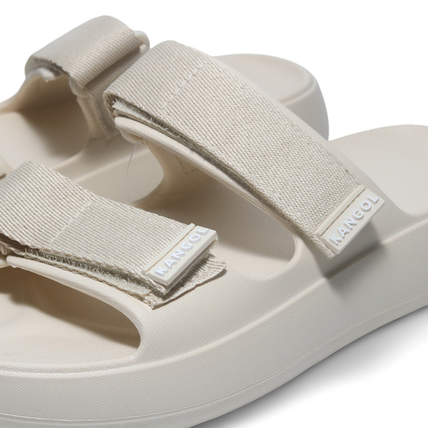 KANGOL 涼拖鞋 卡其 魔鬼氈 厚底拖鞋 中性 6455162131